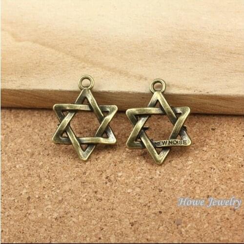 Wholesale 70 pcs Vintage Charms Five-pointed star Pendant Antique bronze Fit Bracelets Necklace DIY Metal Jewelry Making