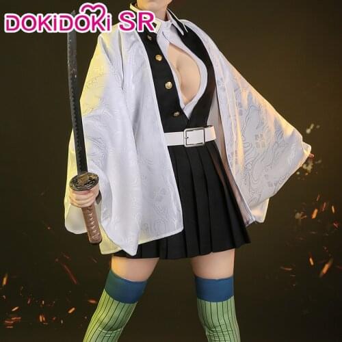 DokiDoki-SR Anime Demon Slayer: Kimetsu no Yaiba Cosplay Kanroji Mitsuri Costume Kimetsu no Yaiba Kanroji Cosplay Mitsuri