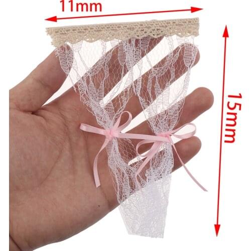Cute Dollhouse Miniatures Lattice and Lace Curtain for 1/12 Scale Dolls House Bedroom Furniture Decor Accessories