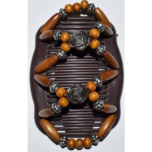 Standard comb silver flower brown beads 100pcs/lot magic comb