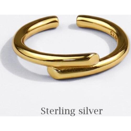 Sole Memory Cool Creative Irregular 925 Sterling Silver Female Resizable Opening Rings SRI730