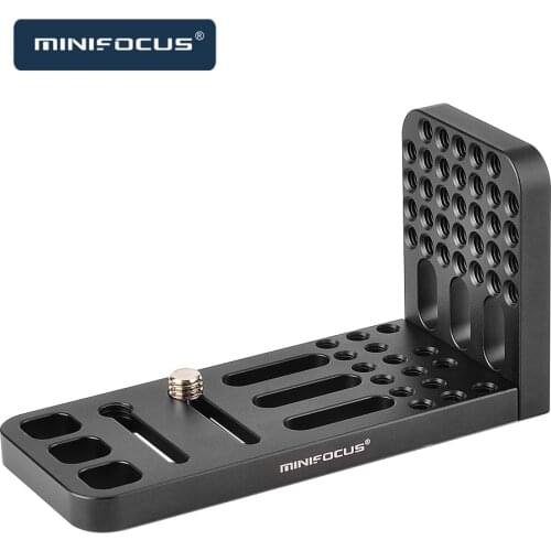 Universal Camera L Bracket Plate for Professional 4K Video Camcorder DSLR 3/8" 1/4" Tripod Vertical Video Shooting Gimbal Holder