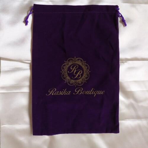 High quality custom 11*26cm velet fabric jewelry pouch gift storage and packaging dust drawstring bag