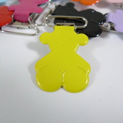 25PCS 1" 25mm #03 YELLOW Color Teddy Bear Suspender Clips Pacifier Holder Clips