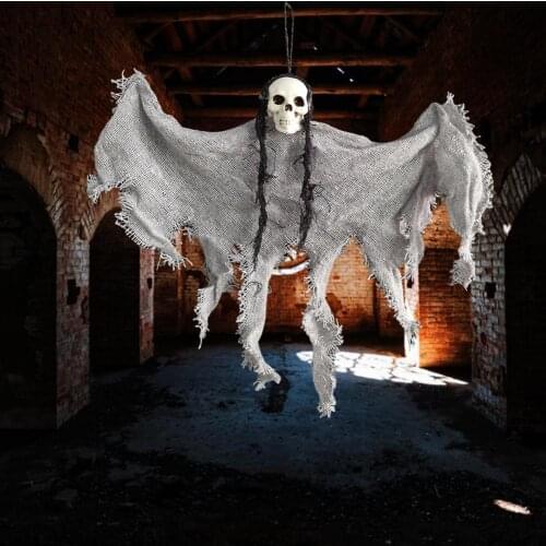 1PCS Halloween Decoration Horror Props Creepy Skeleton Hanging Grim Reaper Home Door Bar Decoration Haunted House Hanging Ghost