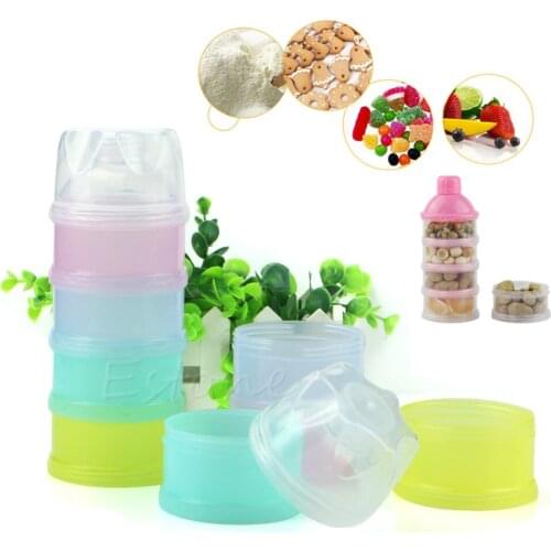 4 Layers Baby Milk Powder Container Portable Formula Food Storage Container Dispenser Food Bottle Box Dispenser