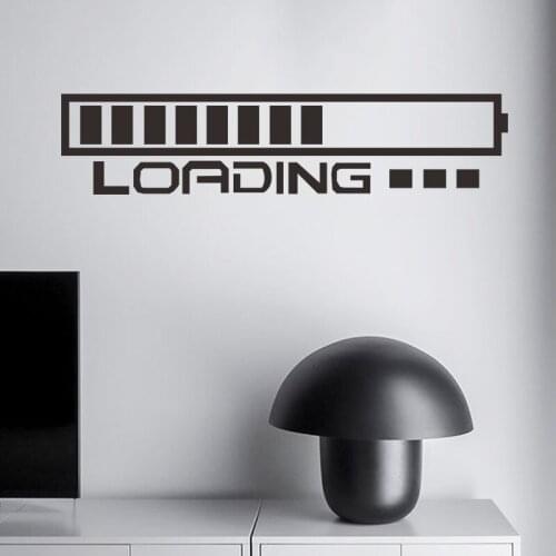 English Slogan Game Prompt "Loading" Self-Adhesive Wall Stickers Entrance Hall Commercial Wall Decoration Wallpaper