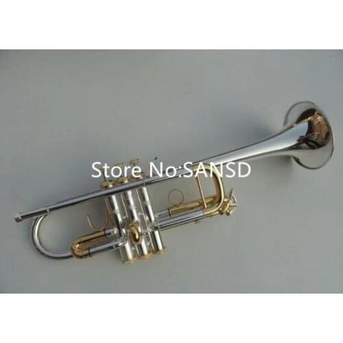 Musical Instrument Bb Trumpet B Flat Sliver Plated Body Brass Keys With Case Mouthpiece Free Shipping