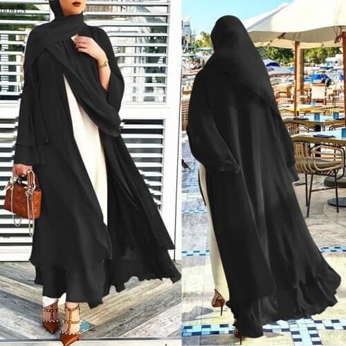 Eid Mubarak Women Abaya Dubai Turkey Muslim Hijab Dress 2021 New Kimono Cardigan Djellaba Femme Caftan Robes Islamic Clothing