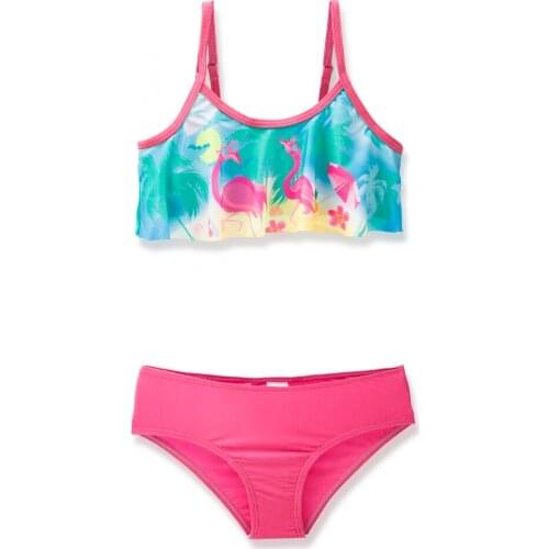 Falbala Kids Girls Bikinis 2020 Multi Flamingo Kids Bikini Set Summer Girls Swimwear Children Two Pieces Swimsuit Bathing Suit