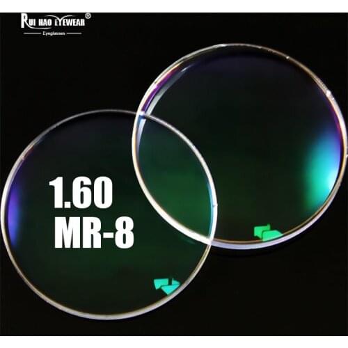 MR-8 Lenses 1.60 Index Polyurethane Resin Lens HMC UV Reflective Coating Aspheric Lens Optical Glasses Myopia Reading Lens