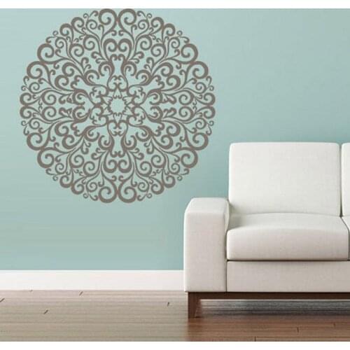Art Mehndi Decorations Flower Mandala Wall Decal Vinyl Wall Sticker Bedroom Hindu Decor Large Wall Stickers Nordic Murals C415