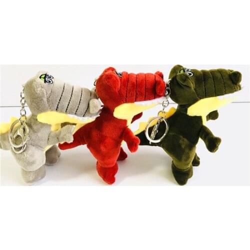 4 Colors Dinosaur Plush Keychain Toys, Plush Stuffed Animal key chain TOY , Small Pendant Dolls , Wedding Party Gift Plush Toys
