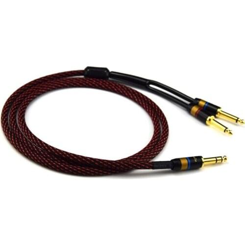 Hi-Fi 6.35mm to Dual 6.5mm Cable Pure Copper 6.5mm Male to Male 6.5mm Mono Audio Line