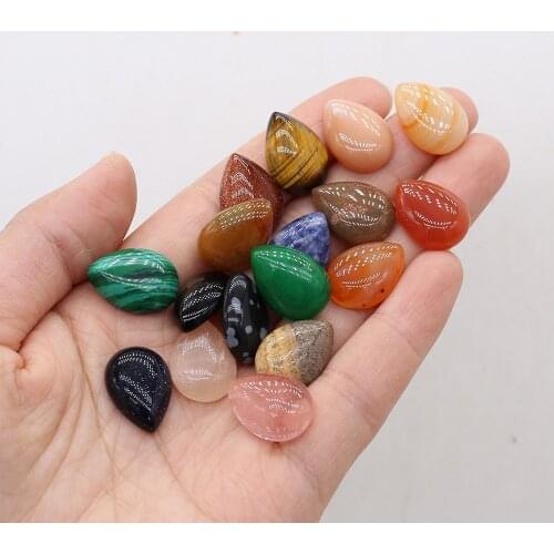 10 PCS Rose quartz Natural Stones Cabochon 12x16mm 13x18mm 15x20mm 18x25mm Water Drop Shape No Hole for Making Jewelry DIY