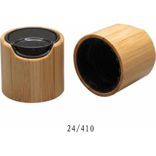 20/100pcs 24/410 bamboo black essential oil press pump cover essence liquid chiaki cap for lotion/mulsion bottle makeup disc lid