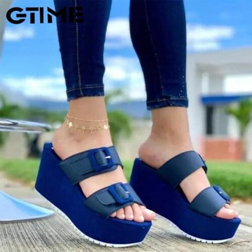 Summer Woman Wedges Slippers Casual Shoes Ladies Fashion Slip-On Female High Quality Sandals Woman Shoes New #SJPAE-244