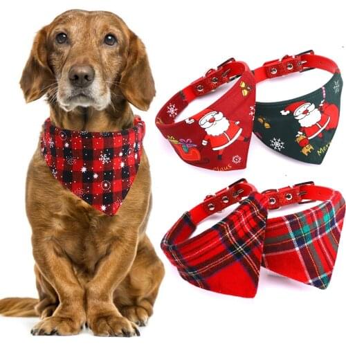 Cross-border Best Selling Christmas Pet Collar Saliva Towel Dog Triangle Towel Cat Collar Scarf