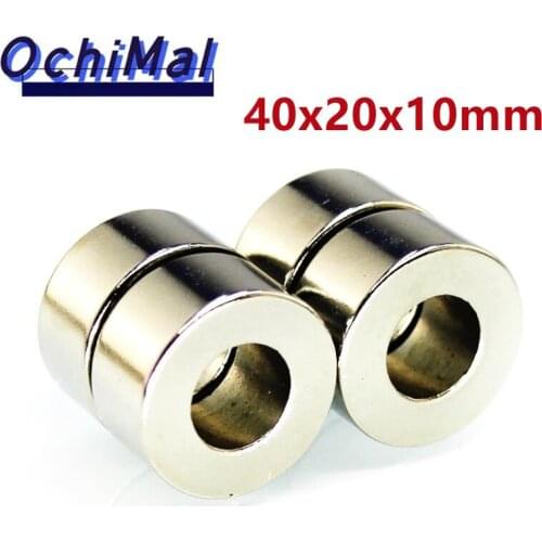 NdFeB Magnet Ring OD 40x20x10 thick Neodymium Permanent Magnets Magnetic Tube 40mm x 20mm x10mm 1-5pcs