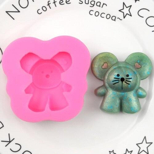 Little Mouse Fondant Silicone Mold, Liquid Silicone Mold, Soft Pottery Mold, Handmade Soap Pudding Mold