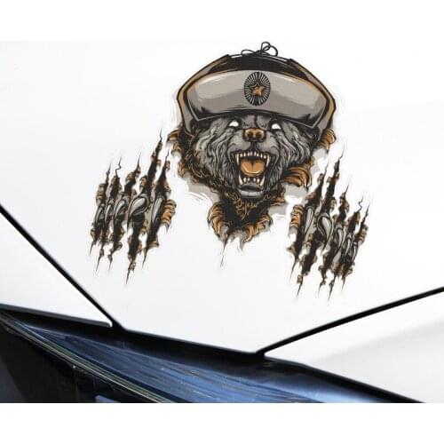 Aliauto Car-styling Bear Scratch Cover Funny Car Sticker and Decal Windows Accessories for Volkswagen Polo Golf Lada Opel Audi