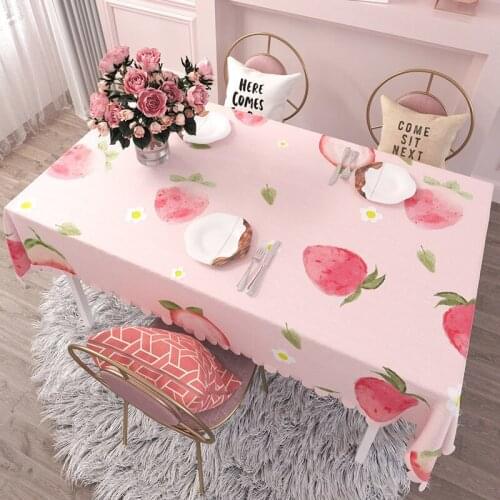 Nordic Style Rectangular Cute Cartoon Pattern Princess Girls Heart Tablecloth Waterproof Oil-Proof Anti-scalding PVC Table Cover