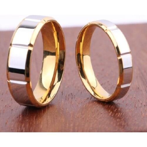 New Titanium Steel Lovers Simple Smooth Plated Stainless Steel Ring Student Style Gift Gold Jewelry