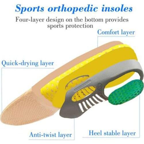 Silicone Gel Orthopedic Shoes Sole Insoles Flat Feet Orthotic Inserts Support Tool Foot Care PVC Arch Plantar Fasciitis Ins P7T1