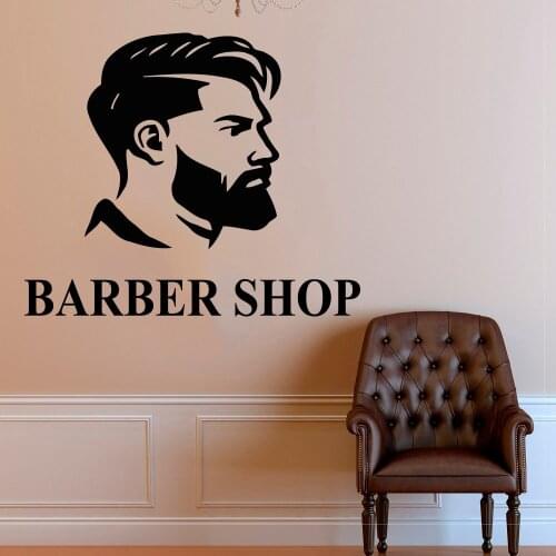 Barber Shop Wall Decal Hair Salon Window Decor Wall Sticker man Face Vinyl Hairstyle Style Hair Design Wall Decor Mural X482