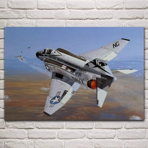 F 4 phantom ii interceptor us navy fighter bomber military aircraft living room home decor wall art print fabric poster KP897