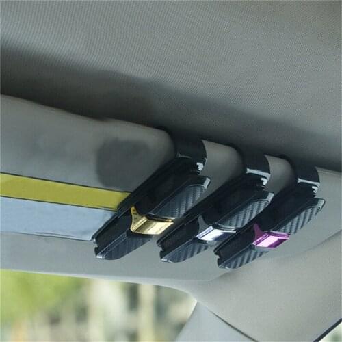Portable Car Glasses Cases Ticket Card Clamp Car Sun Visor Sunglasses Holder ABS Eyeglasses Auto Accessories