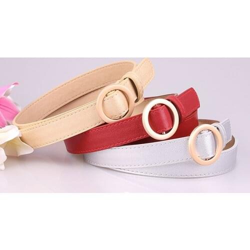 New Pattern Circle Needle Free Buckle Belt Female Deduction Side Gold Buckle Jean Wild Belt For Women Fashion Student Simple New