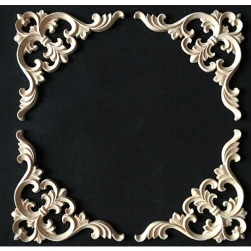 Woodcarving Flower Patch European Style Wooden Furniture Door Decals Background Decoration Floral Applique Bed Wooden Furniture