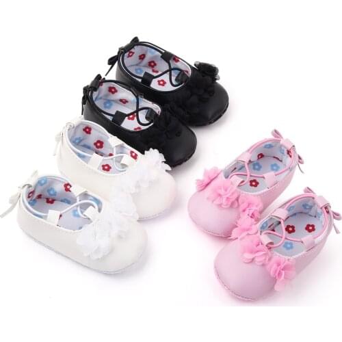 Luxury Baby Girl Shoes Newborn Flower Pink Shoe Infant Princess Footwear Toddler 1 Year Old Shower Gifts Doll Shoes Accessories
