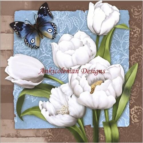 Needlework for embroidery DIY DMC High Quality - Counted Cross Stitch Kits 14 ct Oil painting - White Tulips