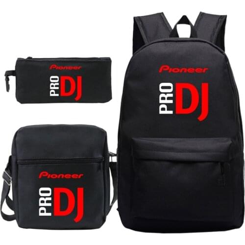 Pioneer Pro Dj Backpack 3Pcs/Set Luminous backpack Shoulder Bags Boys Girls back to School Rucksack teens Laptop Mochila gifts