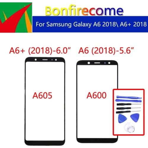 A6 New touch For Samsung Galaxy A6 2018 A600 \A6+ 2018 A6 Plus 2018 A605 A605F Touch Screen Front Panel Glass Lens Front Outer