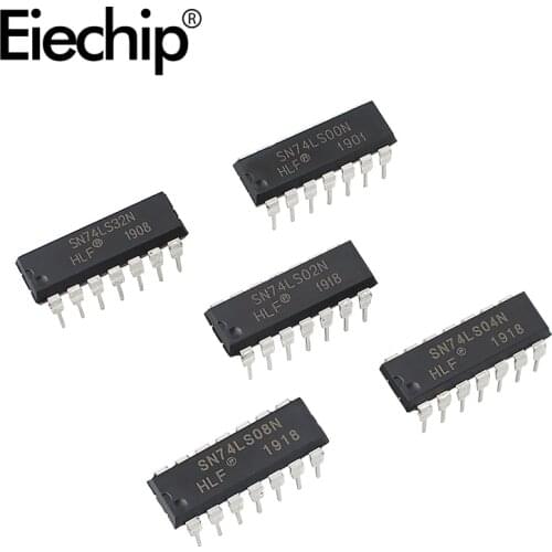 SN74LS00 SN74LS02 SN74LS04 SN74LS08 SN74LS32 DIP Logic IC, Integrated Circuit electronics chips for NAND calculations