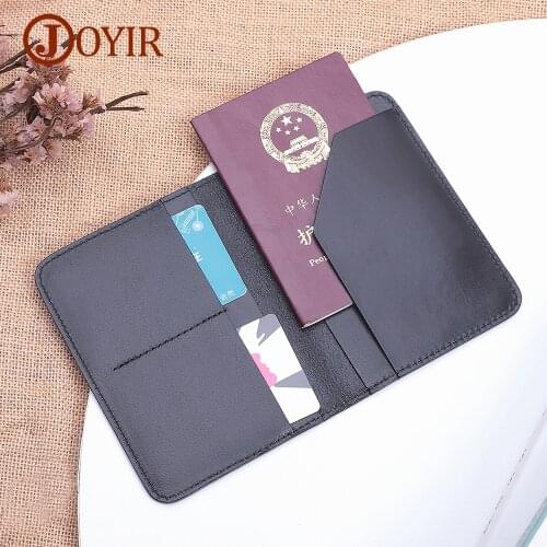 JOYIR Genuine Leather Passport bag Credit Card ID Holder Fashion Passport Holder Travel Wallet Card Wallet Casual Card Holder