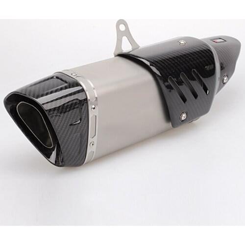 Universal Motorcycle Exhaust Pipe And Heat ShieldMoto Pot Escape Silencer For Yamaha Kawasaki Yamaha Benelli KTM Sport Slip-on