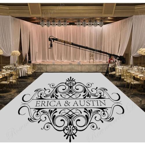 Custom Event Dance Floor Decal Monogram Wedding Vinyl Sticker Personalized Name For Dancing Floor Decor 4493
