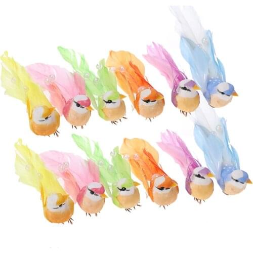 Sparrow Simulation Bird Wedding Decoration DIY Craft Artificial Foam Feather 12cm Feathers Party Accessories 12pcs 12PCS