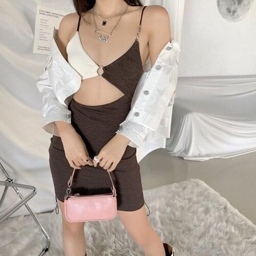 Womens dress Y2k 2021 Backless Summer Sexy Vintage Undefined Irregular Camisole Skirt Party Elegant Dresses Christmas Summer