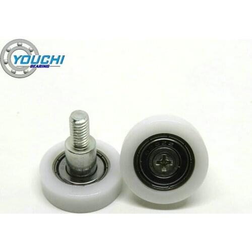 10Pcs OD 26mm POM Plastic Bearing 626ZZ Rollers With M6 Screw 26x8mm Garderobe Sliding Wardrobe Shaft Wheels