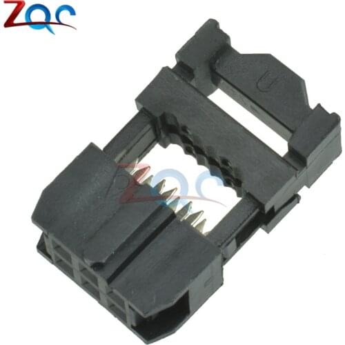 10PCS FC-6P 2x3Pin Dual Row Pitch 2.54mm IDC Socket Connector Female Header 6-pin Cable Socket