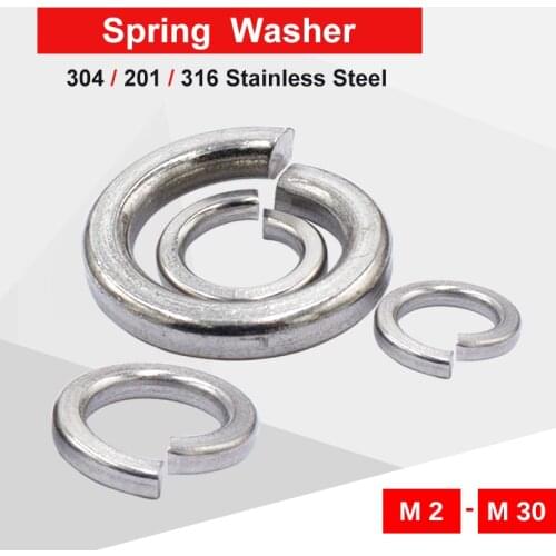2-100 PCS Spring Lock Washer M2 M2.5 M3 M4 M5 M6 M8 M10 M12 M14 M16 M18 M20 M22 M24 M27 M30 304/201/316 Stainless Steel Washer