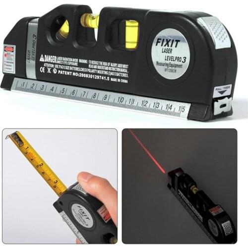 2PCS Laser Level Vertical Measure Line Tape Adjusted Multifunctional Standard Ruler Horizontal Lasers Aligner Cross Light Beam