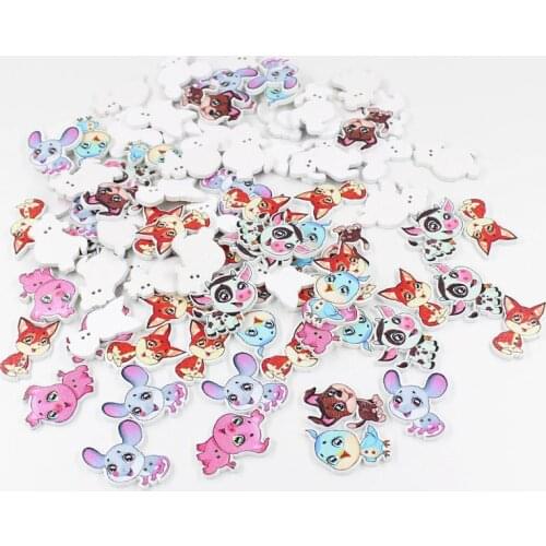 30/50pcs Cute owl Wooden Buttons Puppy Shape Buttons for Kids,Sewing Accessories,Garment Buttons or Home decoration