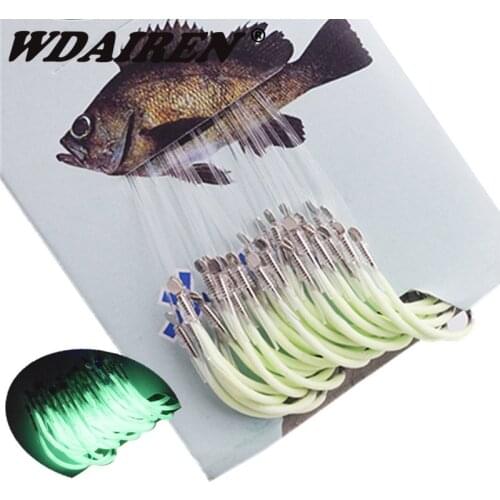 30Pcs/lot Luminous Fishing Hook 12-18# Barbed Hooks Fishing Tackle Accessories High Carbon Steel Pesca fishing Hooks WD-016