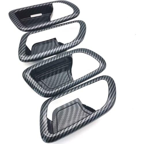 4PCS ABS Carbon Fiber Inner Door Handle Bowl Cover Trim For Jeep Grand Cherokee 2011-2019